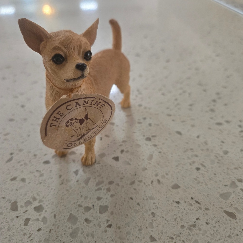 The Canine Collection Chihuahua Dog Figurine Realistic Tan Miniature with Tag